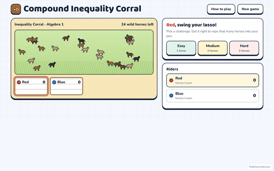 Screenshot of Compound Inequality Corral in the middle of a game